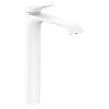 Смеситель для раковины Hansgrohe Vivenis 250, высокий излив, с донным клапаном pop-up, матовый белый